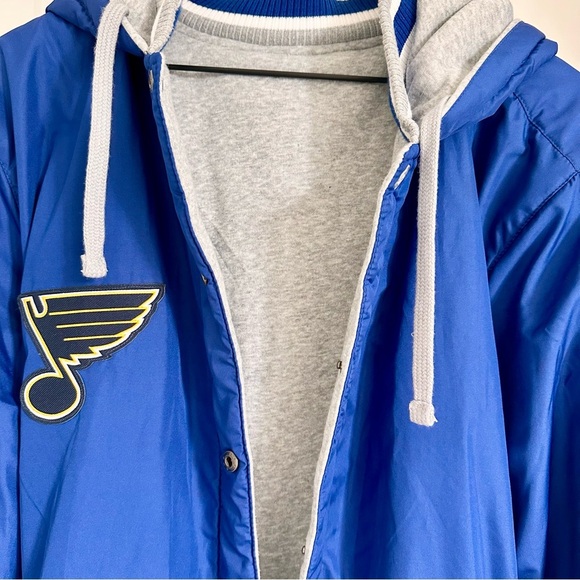 NHL St. Louis Blues Reversible Varsity Jacket Logos Royal & Grey JHD XL - Picture 10 of 12
